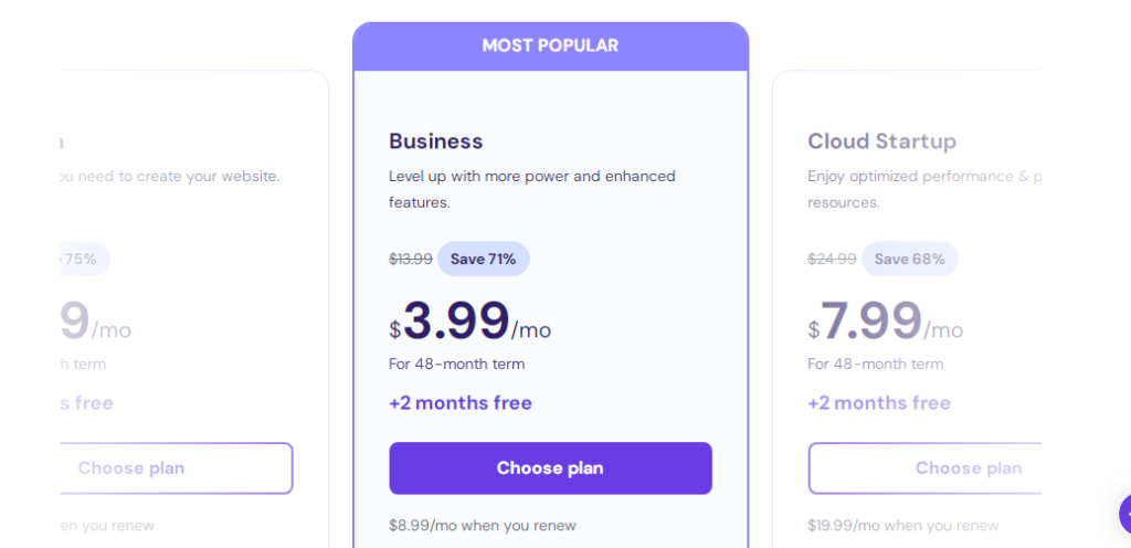 Bluehost vs Hostinger pricing